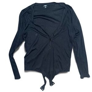 Express slim fit ribbed bodysuit xl